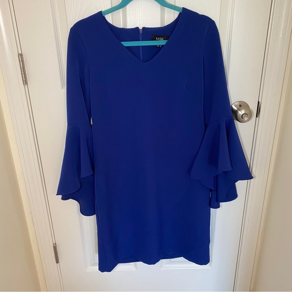 Royal blue flare sleeve dress from MSK